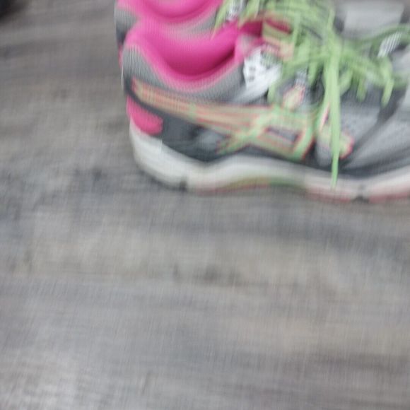 Asics Gel Venture 5 Running Shoes Women’s Size 8 T5H5N Gray Pink Green Sneakers - Picture 4 of 10